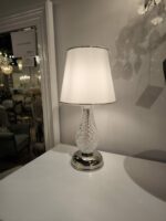 lampka kryształowa srebrna 288 2 z kloszem z tworzywa