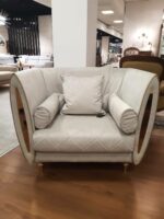 Fotel Sipario szary ze złotymi wstawkami