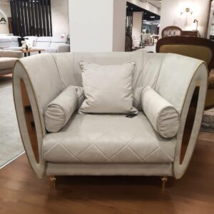 Fotel Sipario szary ze złotymi wstawkami