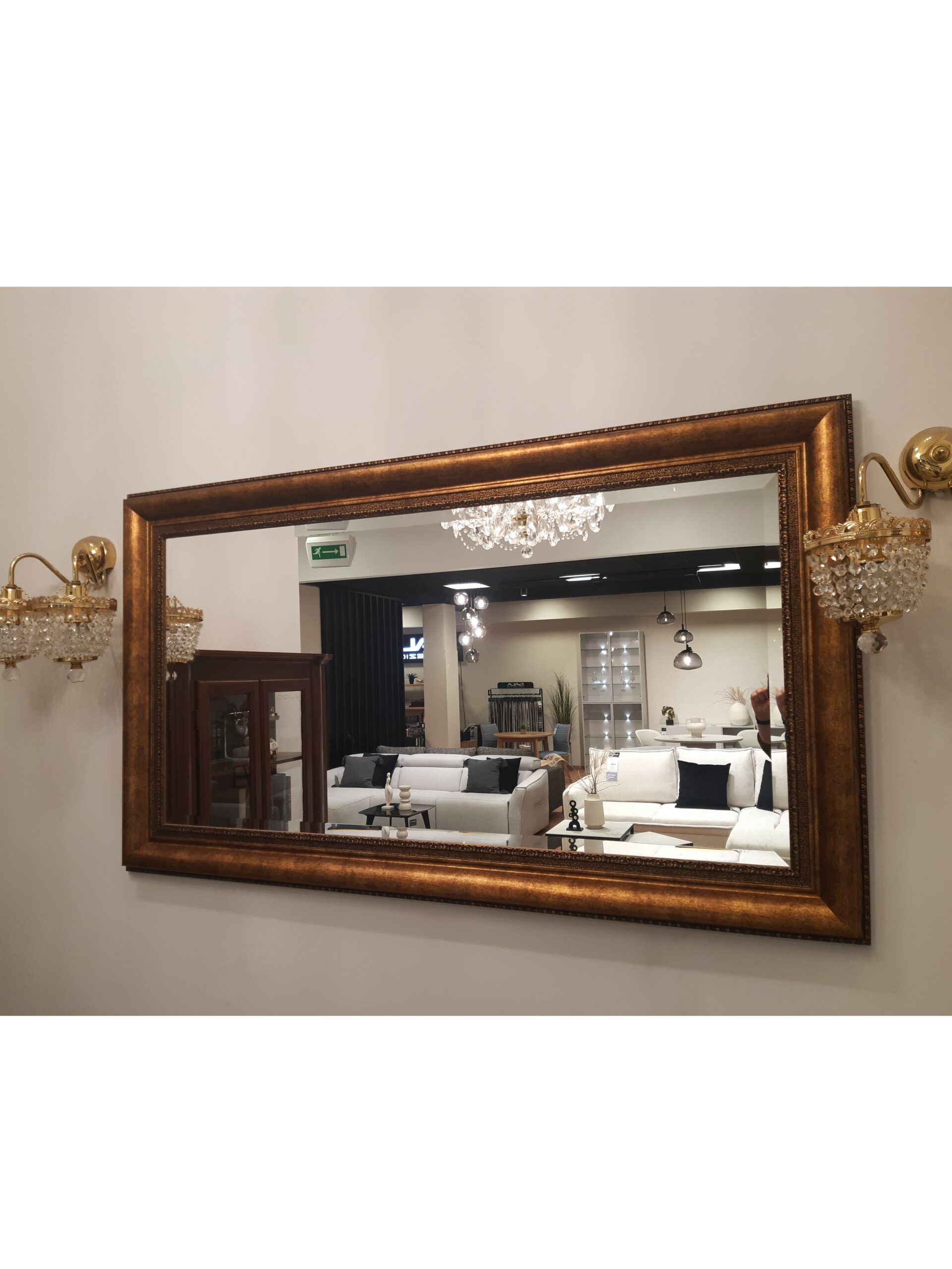 Lustro Sara fazowane w ramie koloru starego złota