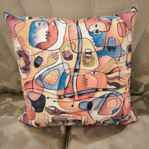 Poduszka Picasso 2 Front kolorowy tył zielony (2)