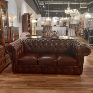 Sofa Chesterfield w kolorze ciemnej czekolady , pikowanie (2)