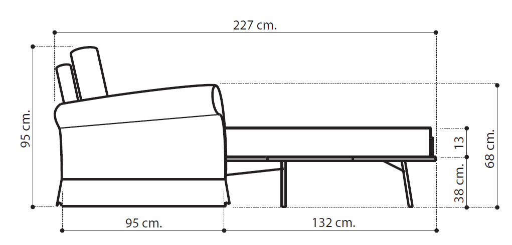Nostalgia sofa rysunek techniczny